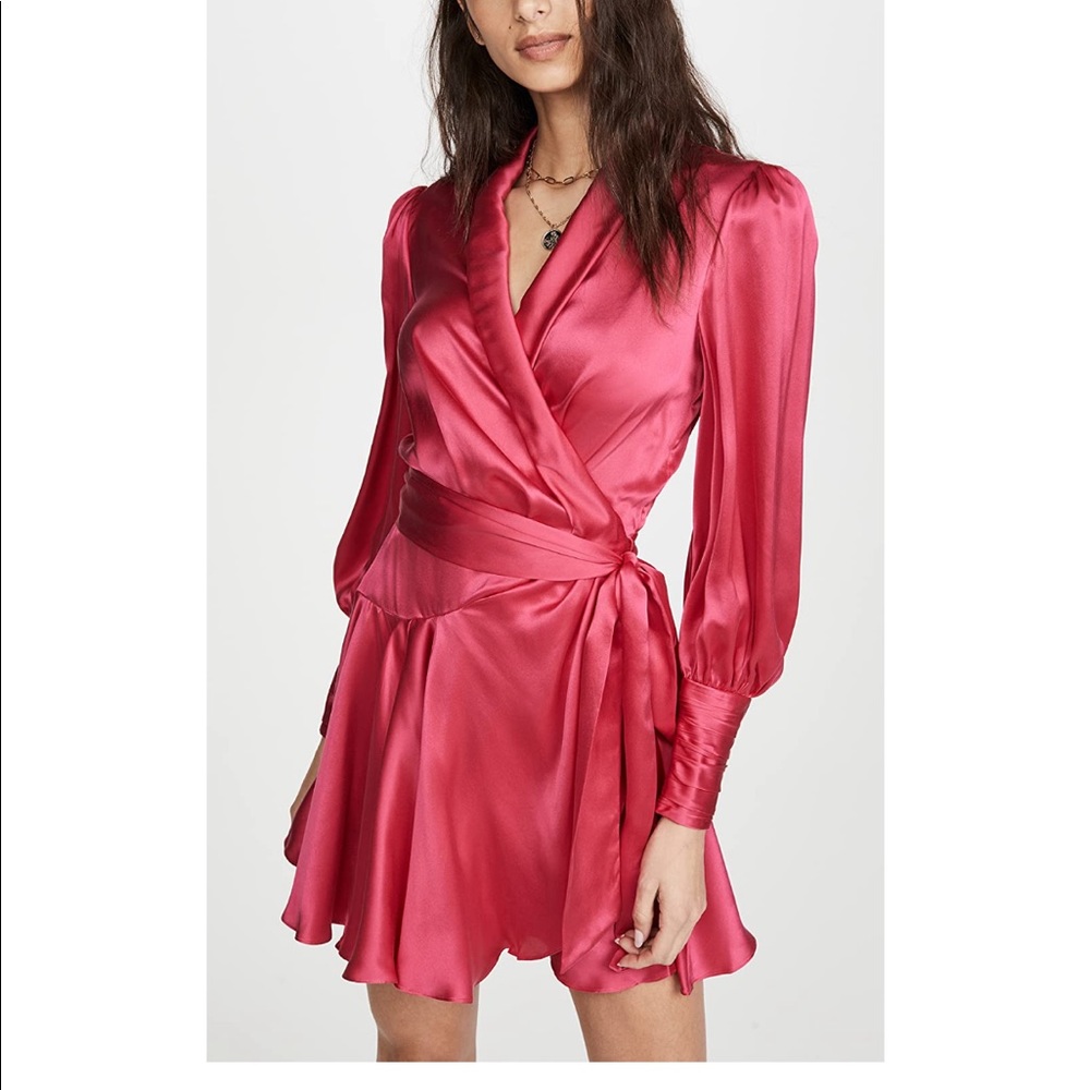 Zimmerman pink silk wrap dress nearly new size 1